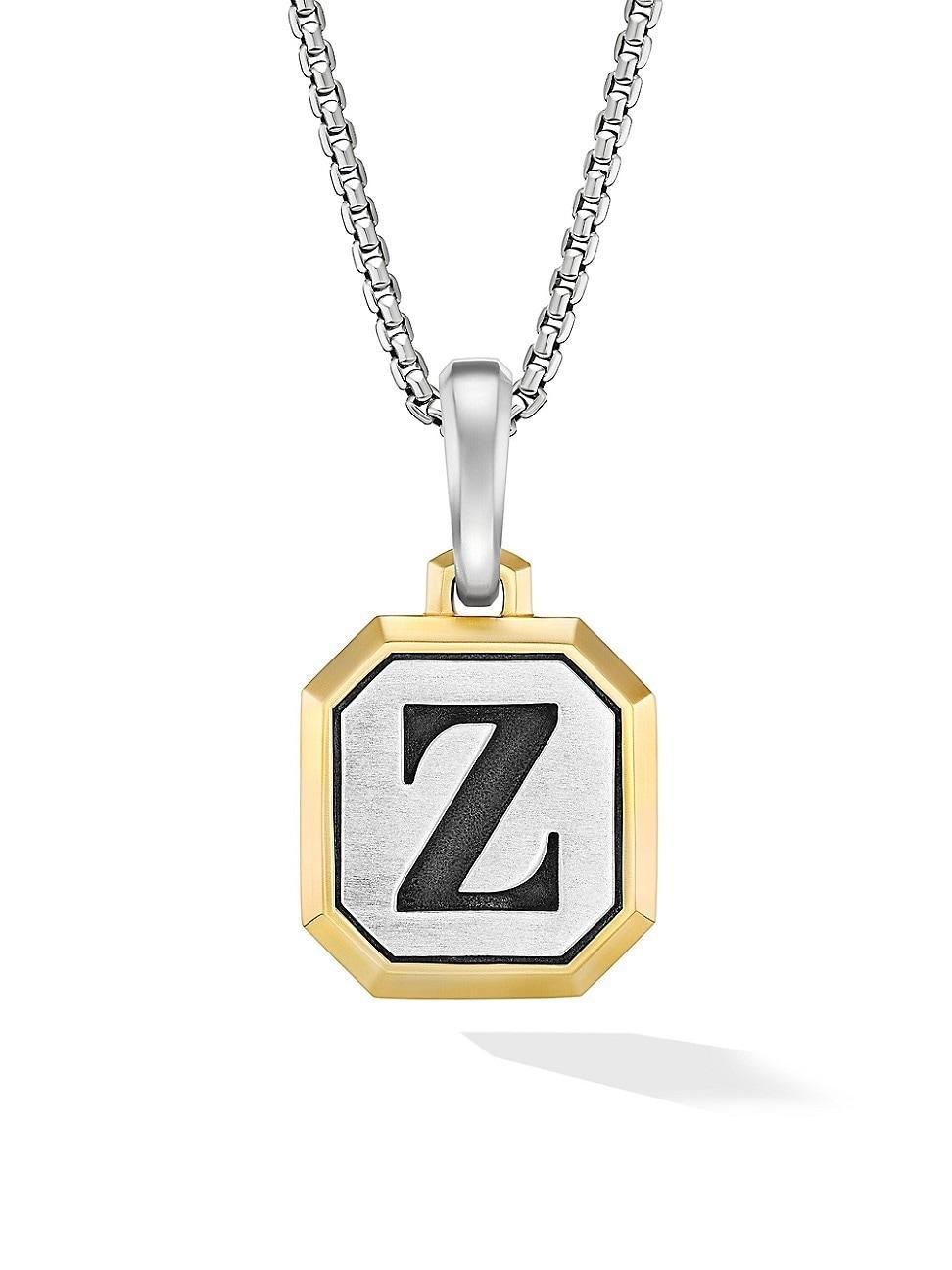 Mens Initial Amulet in Sterling Silver Product Image