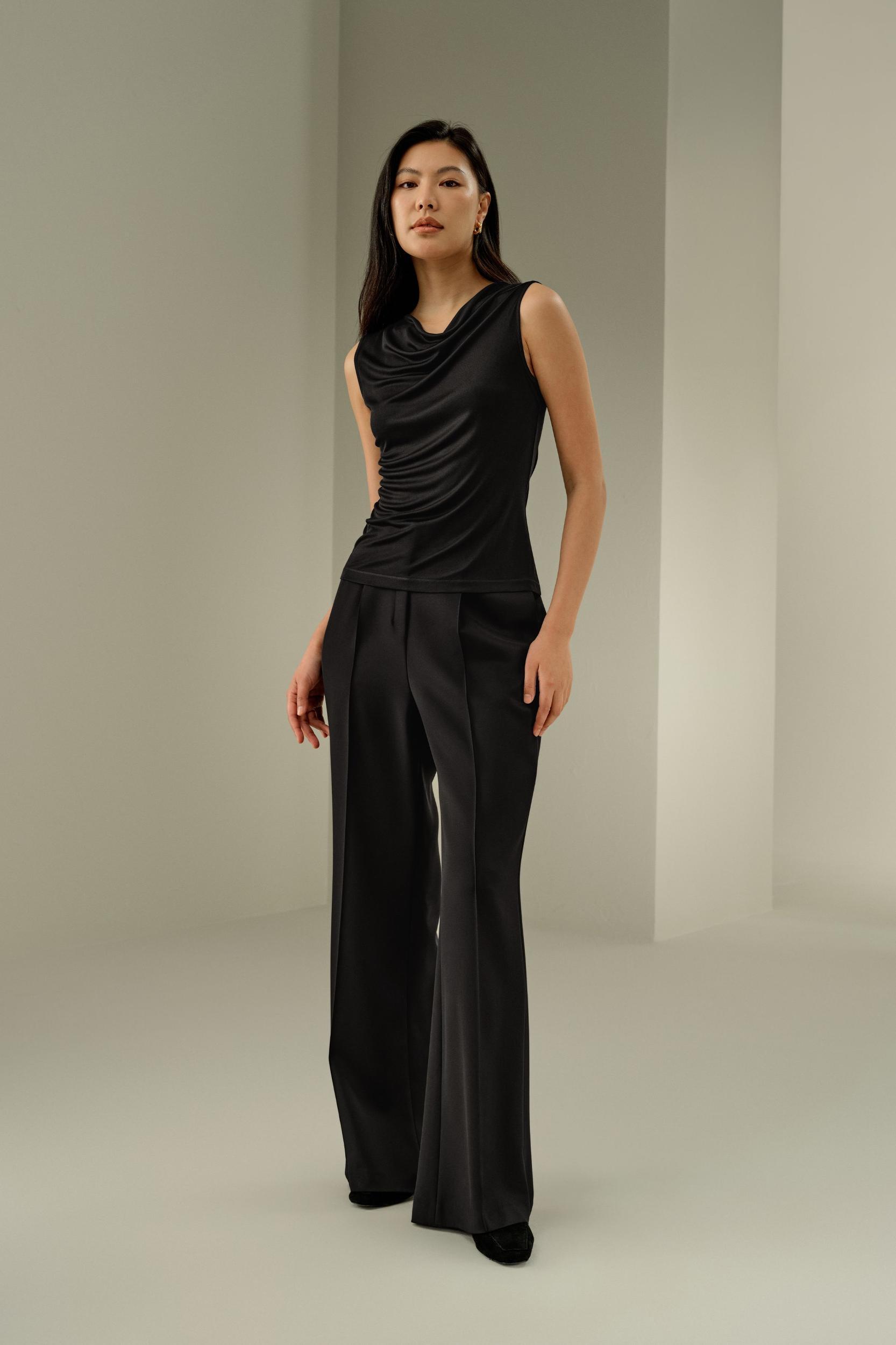Silk Jersey Cowl-neck Sleeveless Top Product Image