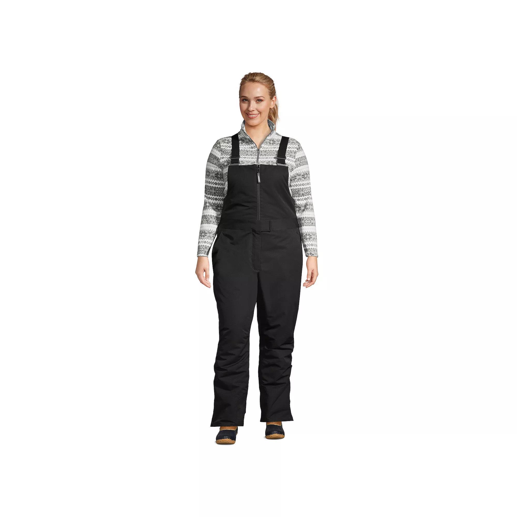 Plus Size Lands' End Expedition Primaloft Snow Bibs, Women's, Size: 2XL, Black Product Image