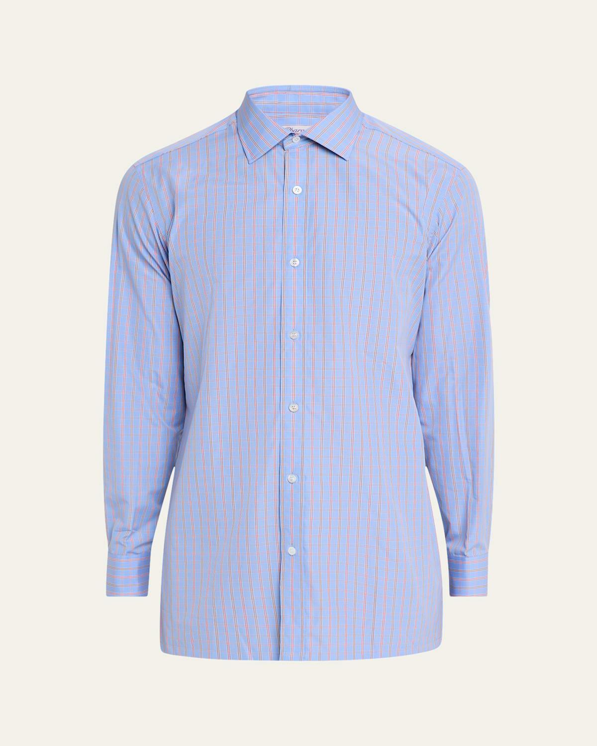 Mens Cotton Graph Check Sport Shirt Product Image