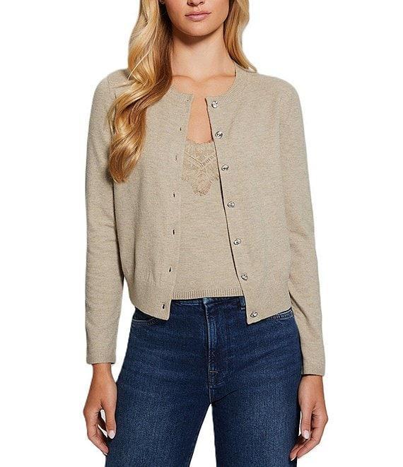 Guess Mena Long Sleeve Classic Crew Cardigan Product Image