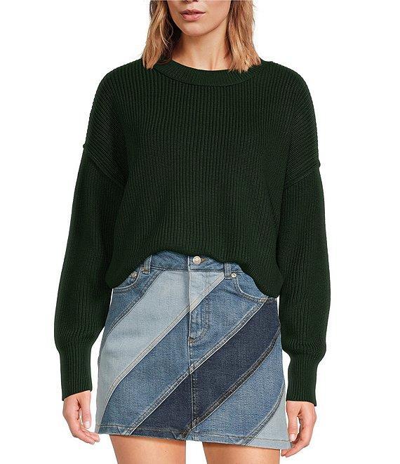 Chelsea & Violet Celeste Wool Blend Crew Neck Dropped Long Sleeve Pullover Sweater Product Image