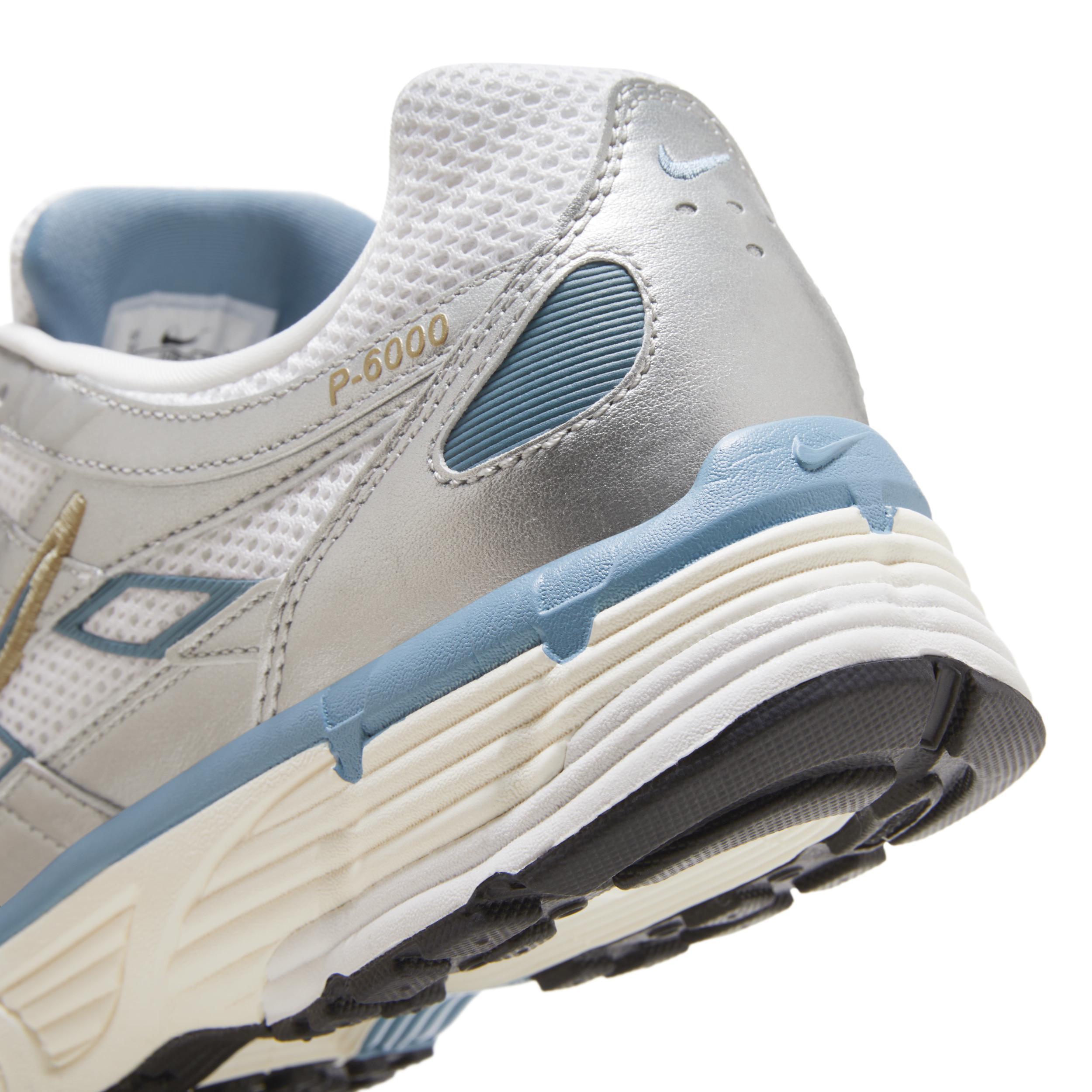 Nike Mens Nike P-6000 - Mens Running Shoes White/Aegean Storm/Metallic Silver Product Image