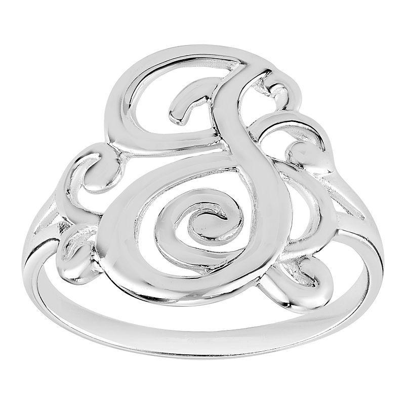 PRIMROSE Sterling Silver Monogram Initial Ring, Women's, Size: 7 Product Image