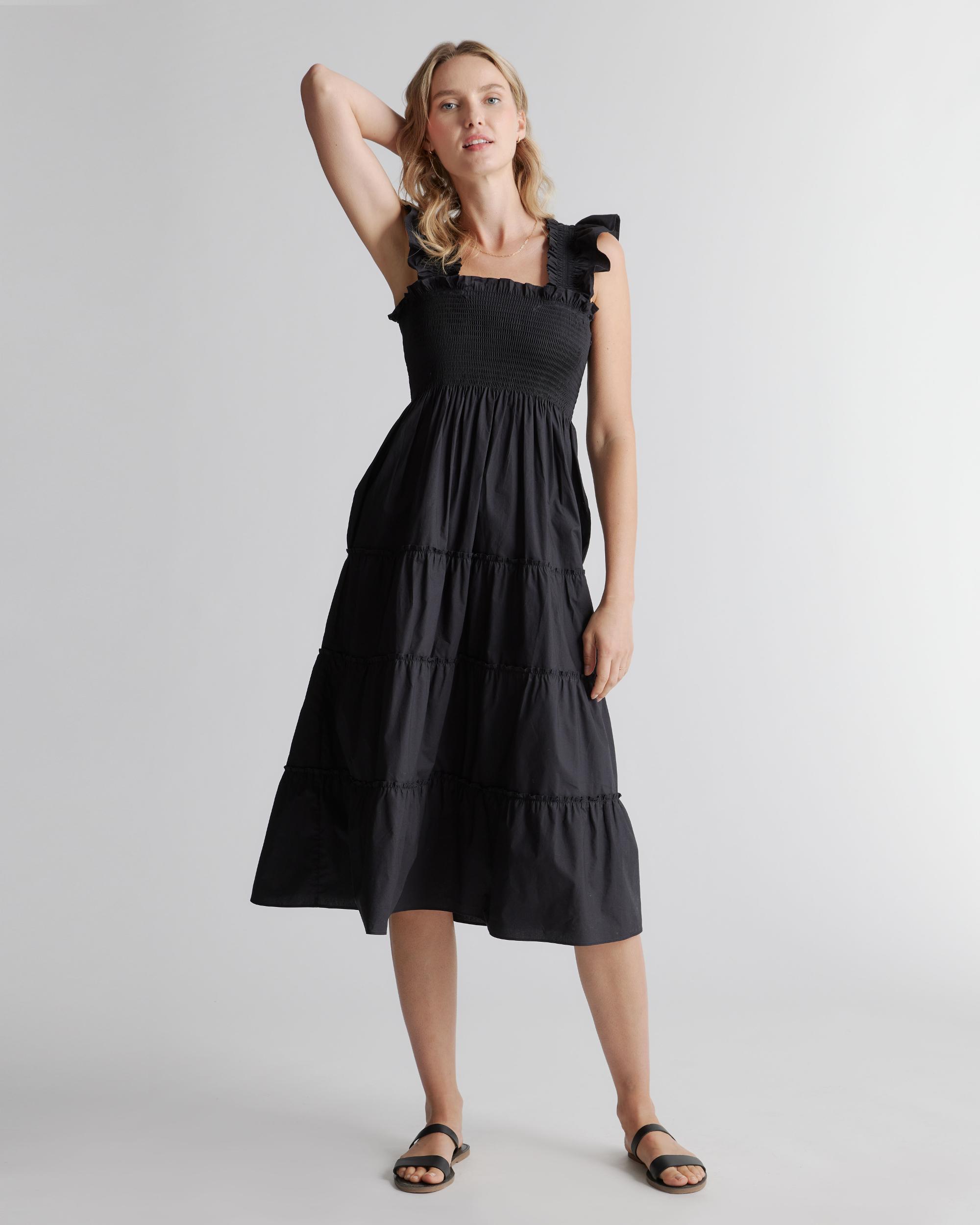 Quince | Women's Smocked Midi Dress Organic Cotton Product Image