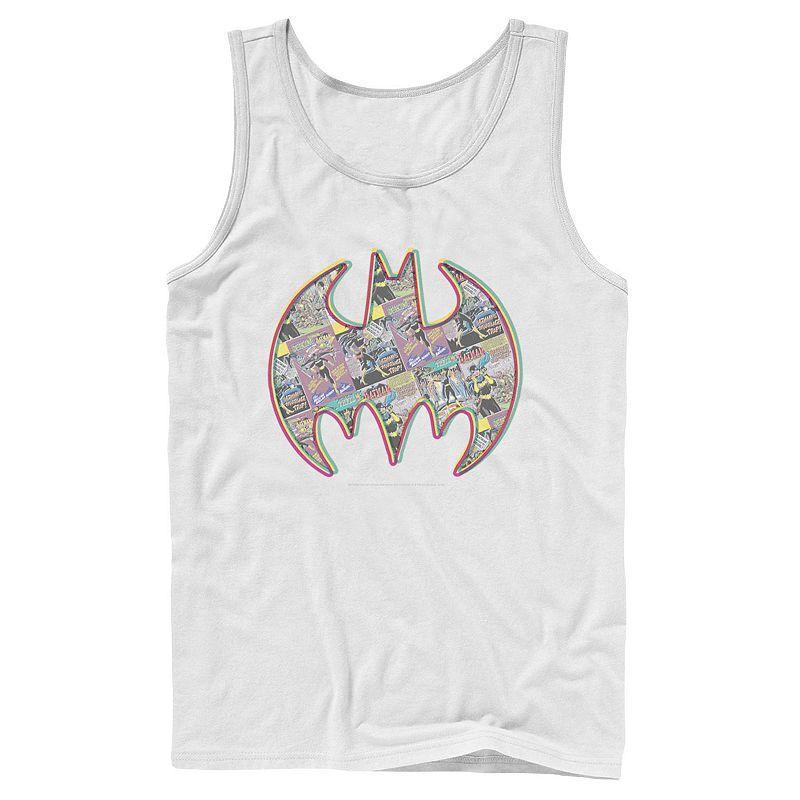 Men's DC Comics Batman Neon Comic Cover Logo Tank Top, Size: Small, Grey Product Image
