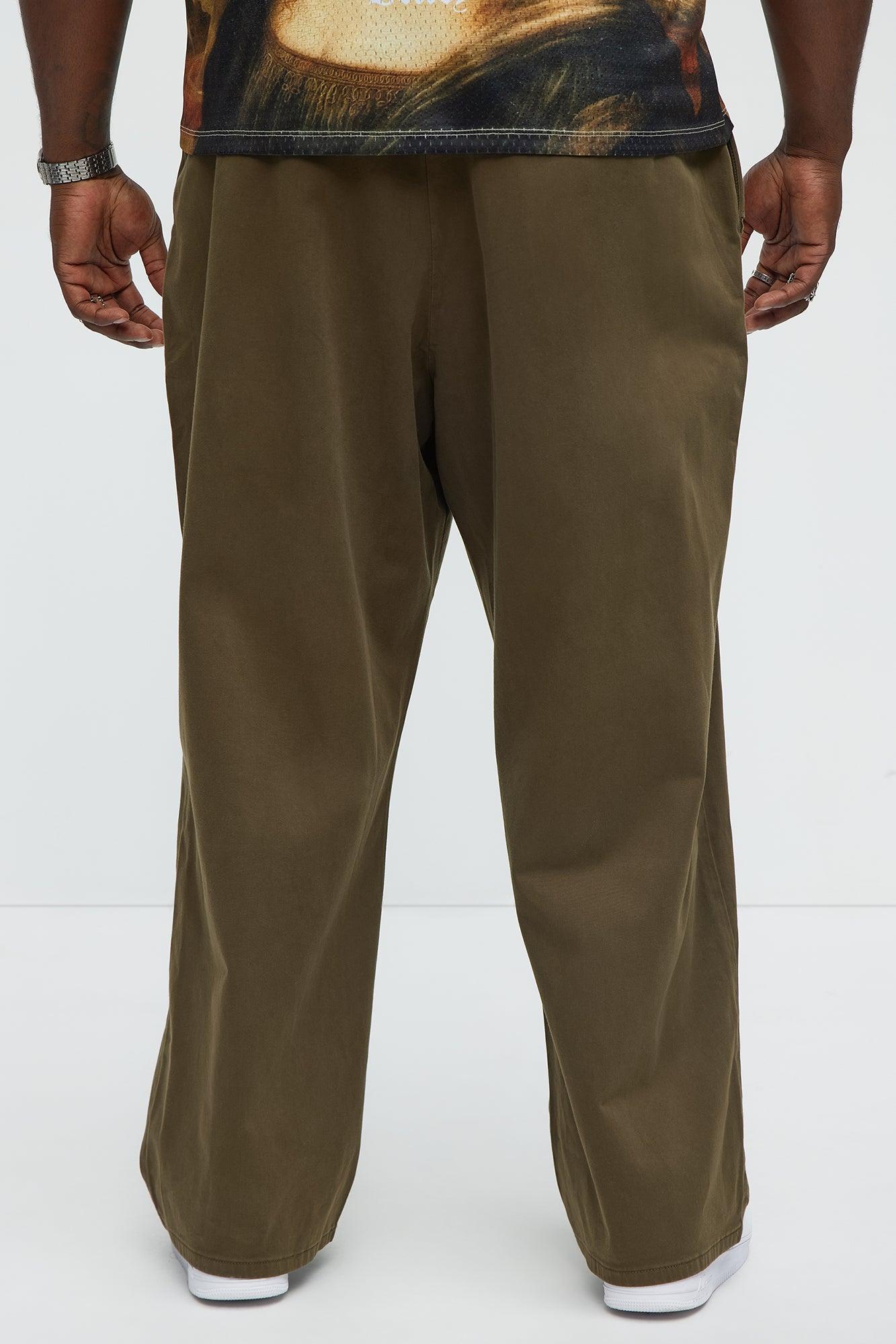Cambria Vintage Hybrid Waist Baggy Relaxed Pants - Olive Product Image
