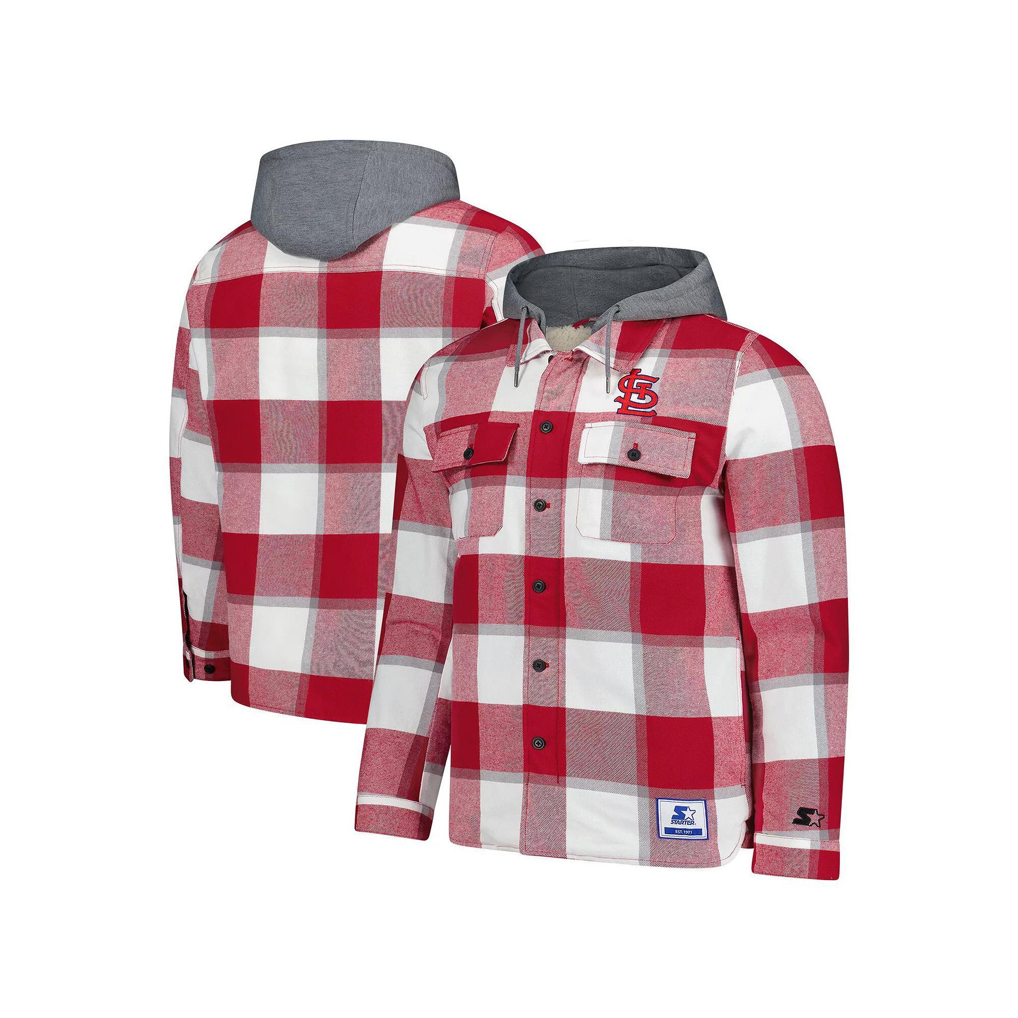 Men's Starter Red/White St. Louis Cardinals Sherpa Full-Zip Hoodie Jacket, Size: 2XL Product Image