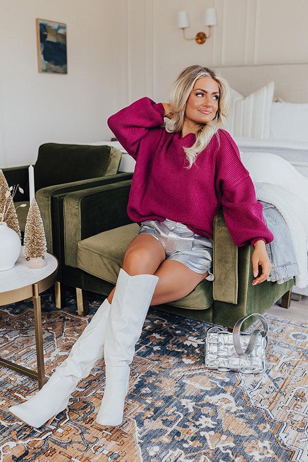 Sweet Match Knit Sweater In Orchid Product Image