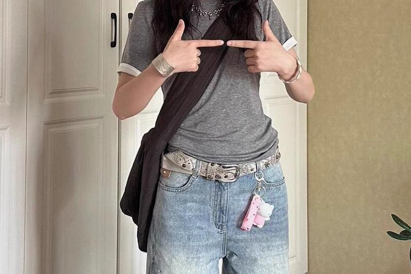 High Waist Ripped Wide Leg Jeans Product Image