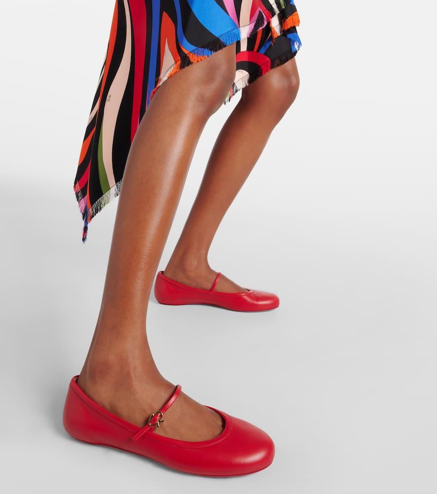GIANVITO ROSSI Woman Ballet Flats Red Size 8 Leather In Red Nappa Product Image