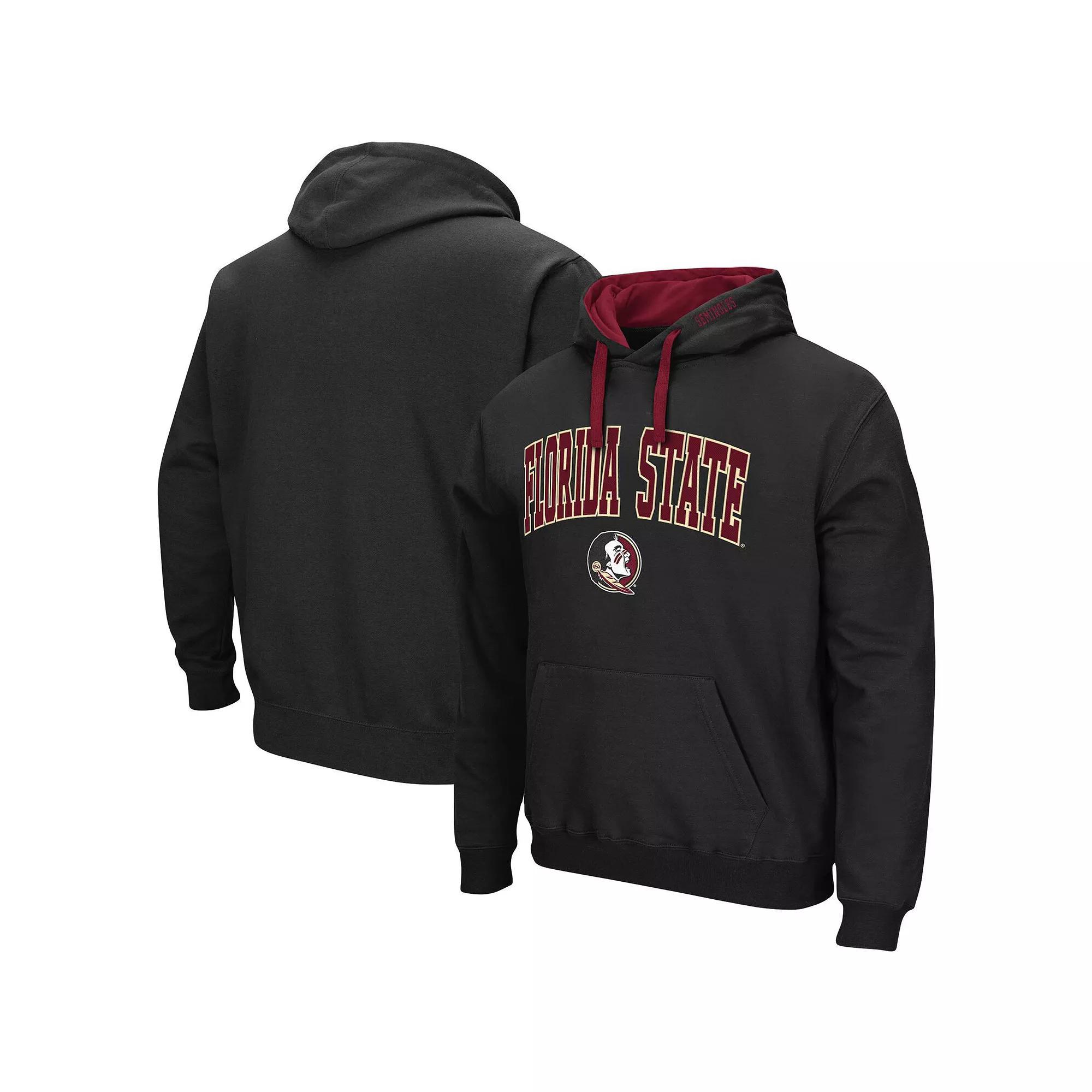 Men's Colosseum Black Florida State Seminoles Big & Tall Arch & Logo 2.0 Pullover Hoodie, Size: 2XB Product Image