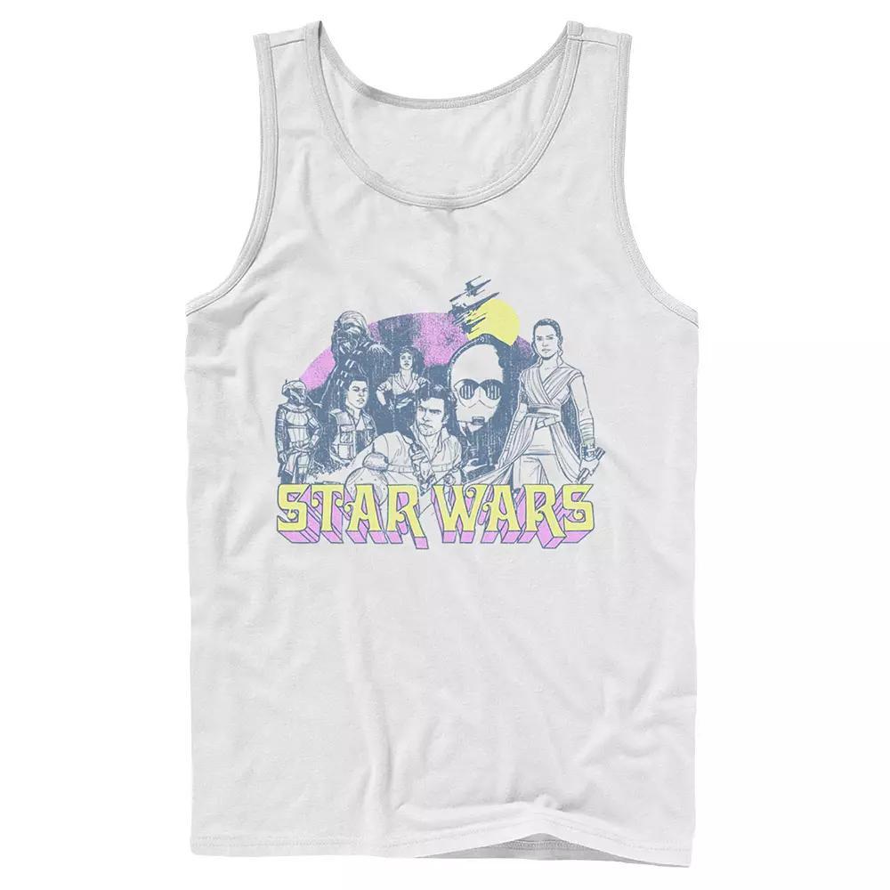 Men's Star Wars The Rise of Skywalker Vintage Collage Tank Top, Size: Large, White Product Image