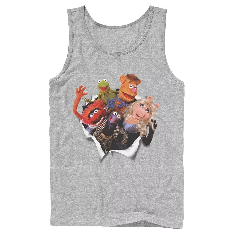 Men's Disney The Muppets Group Shot Breakthrough Tank Top, Boy's, Size: Large, Athletic Grey Product Image