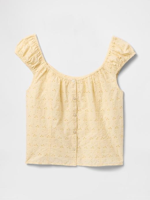 Cap-Sleeve Eyelet Top Product Image
