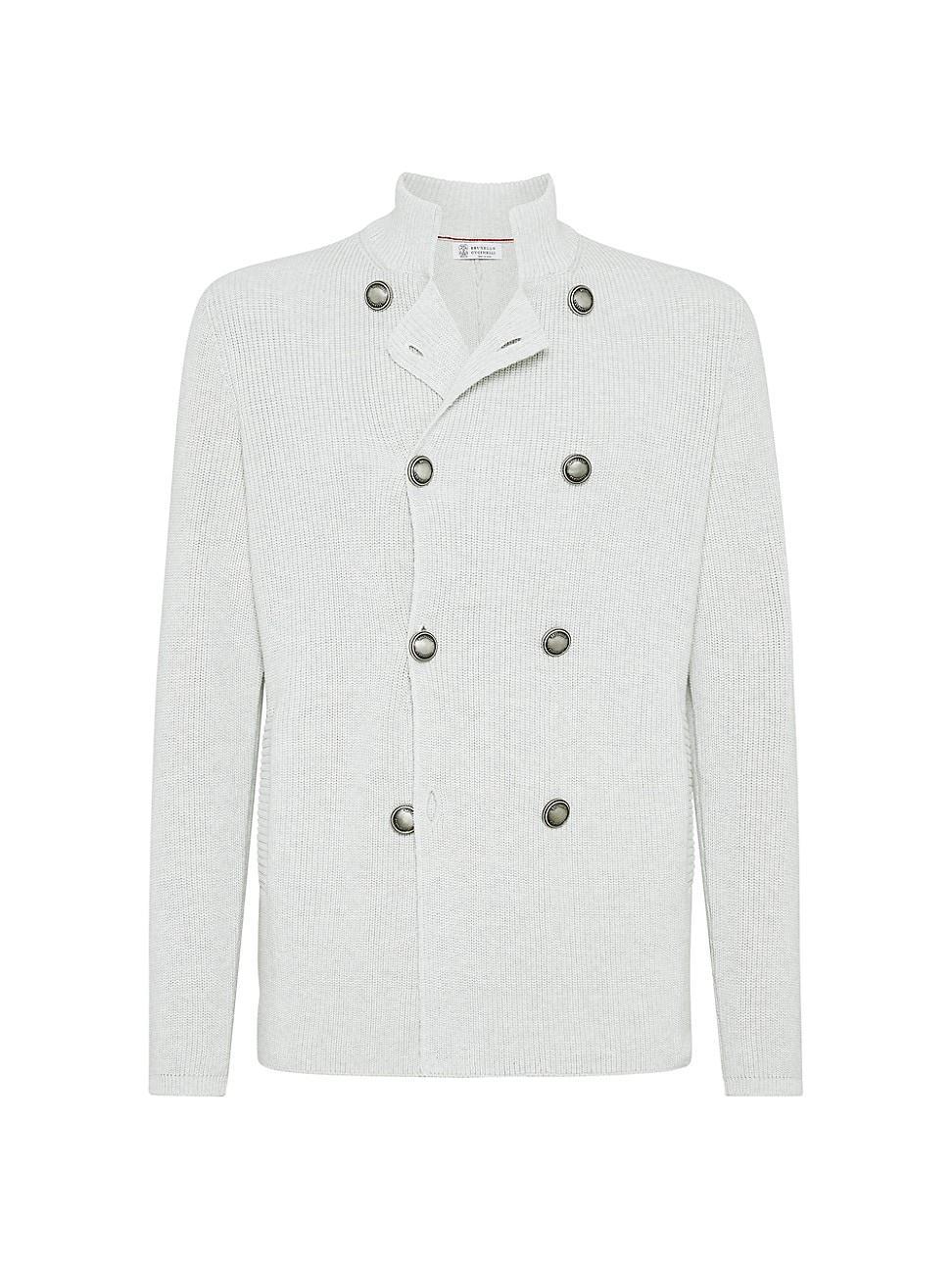 Mens Garza Cotton Half English Rib Double Breasted Cardigan Product Image