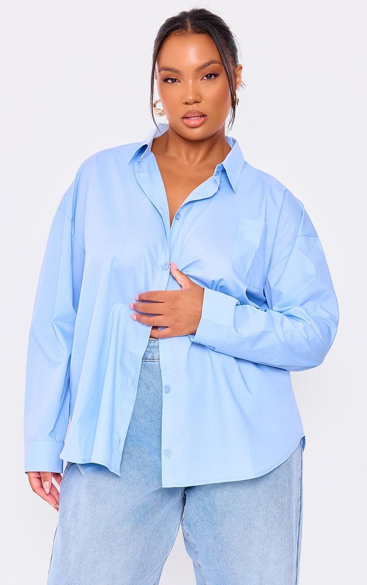 Plus Blue Oversized Shirt Product Image