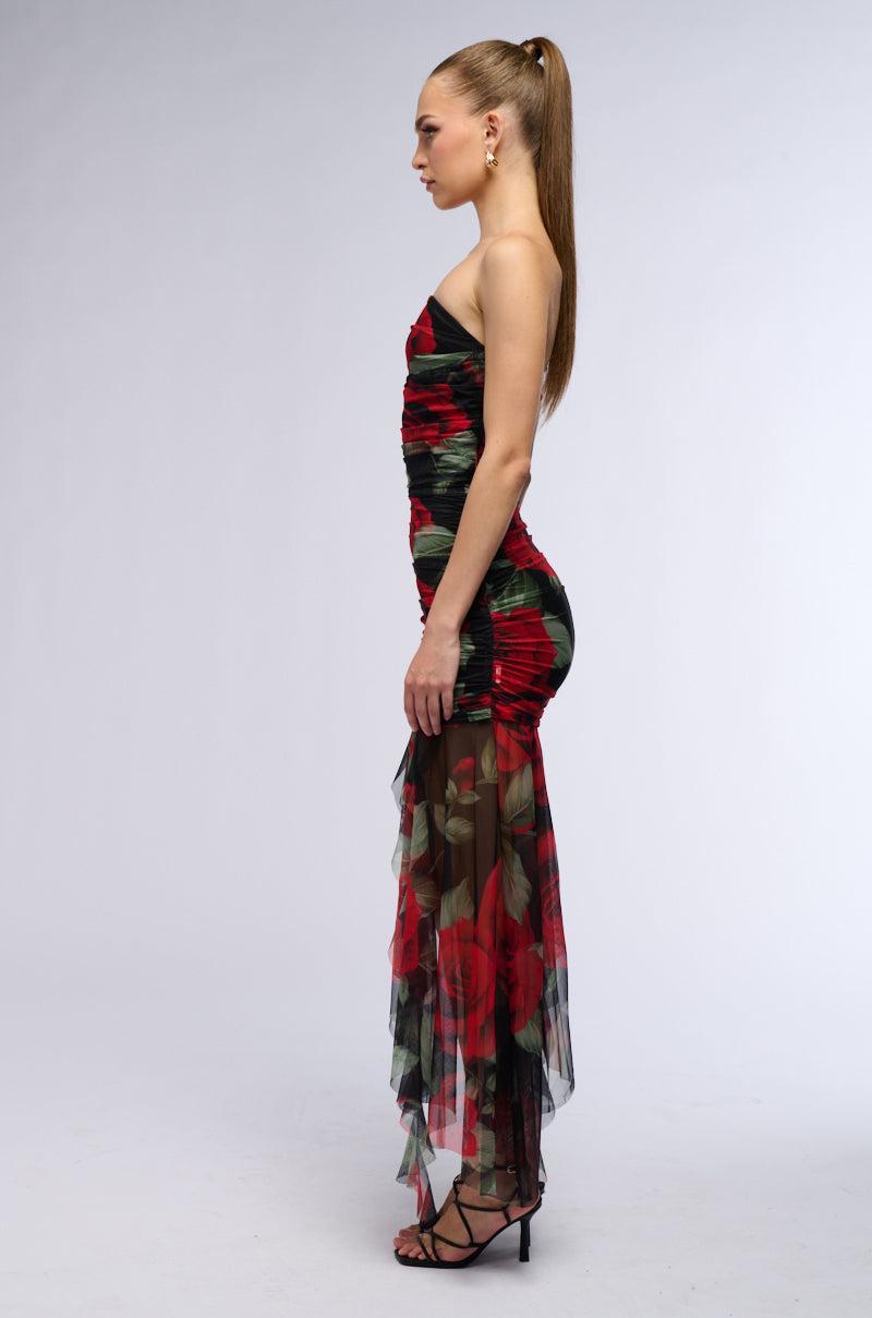 TAKE ME TO CAPRI MESH PRINTED MIDI DRESS Product Image