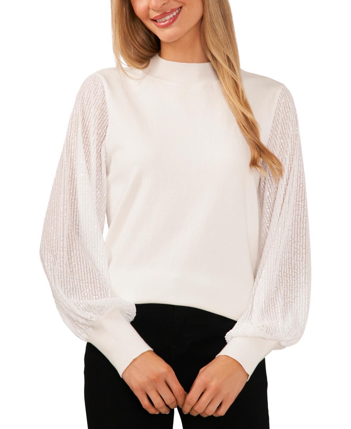 CeCe Sequin Sleeve Sweater (Rich ) Women's Clothing Product Image