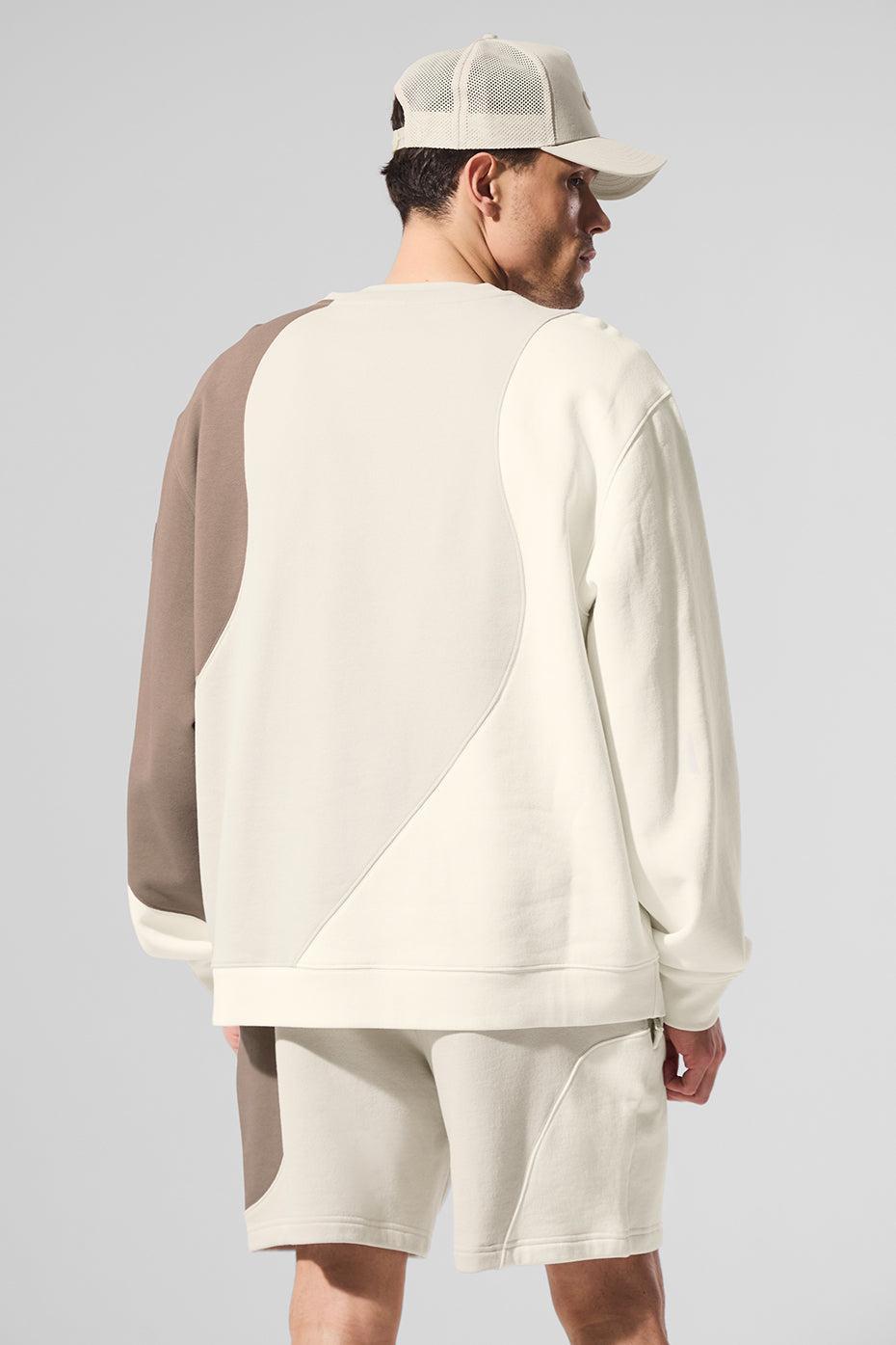 Make Waves Crew Neck Pullover - Ivory/Bone/Gravel Product Image