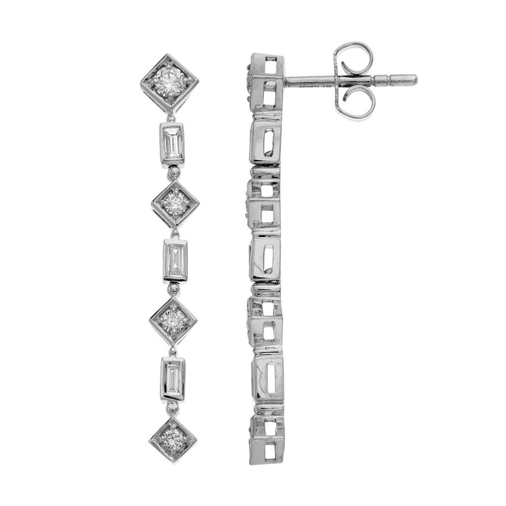 Ava Blue 14k White Gold 5/8 Carat T.W. Diamond Dangle Earrings, Women's Product Image