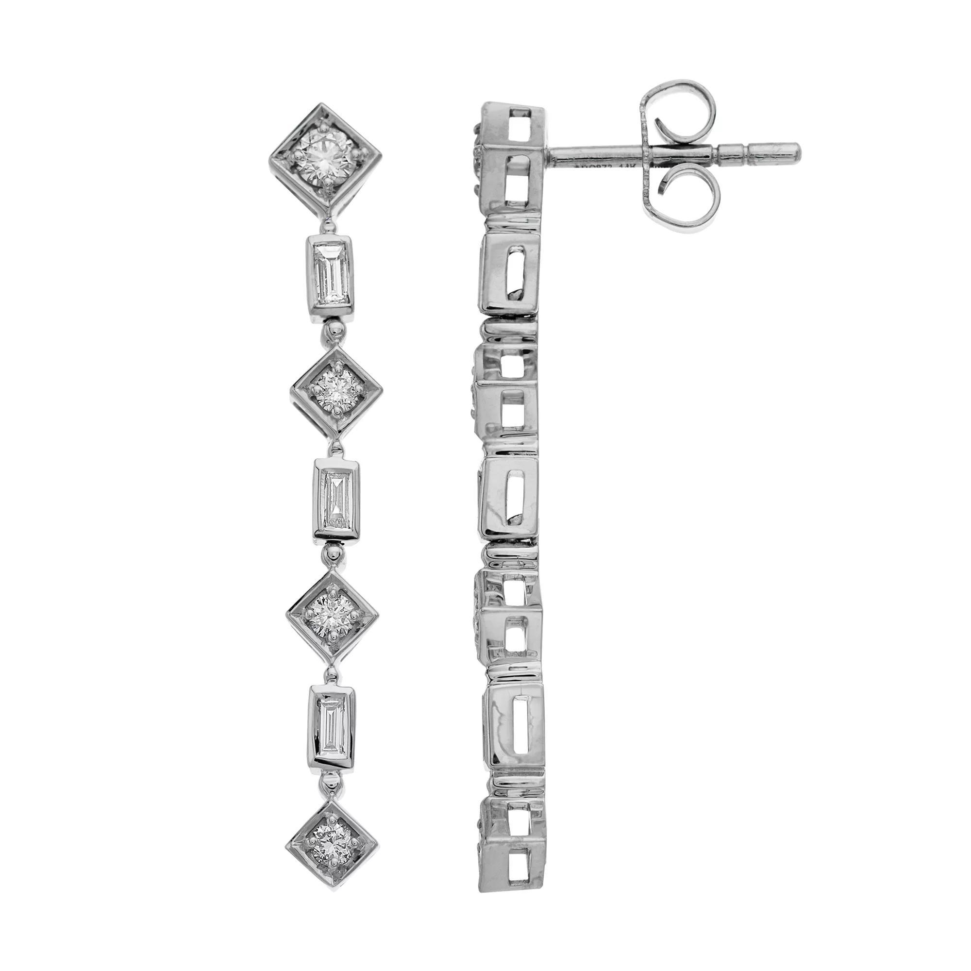Ava Blue 14k White Gold 5/8 Carat T.W. Diamond Dangle Earrings, Women's Product Image