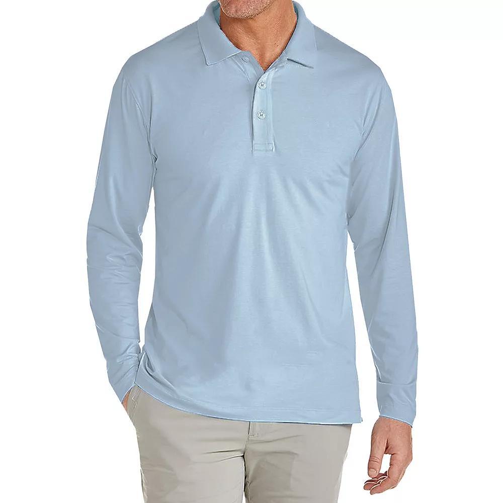 Men's JumpStart Modern Fit Long Sleeve Polo Shirt, Size: XXL, Light Blue Product Image
