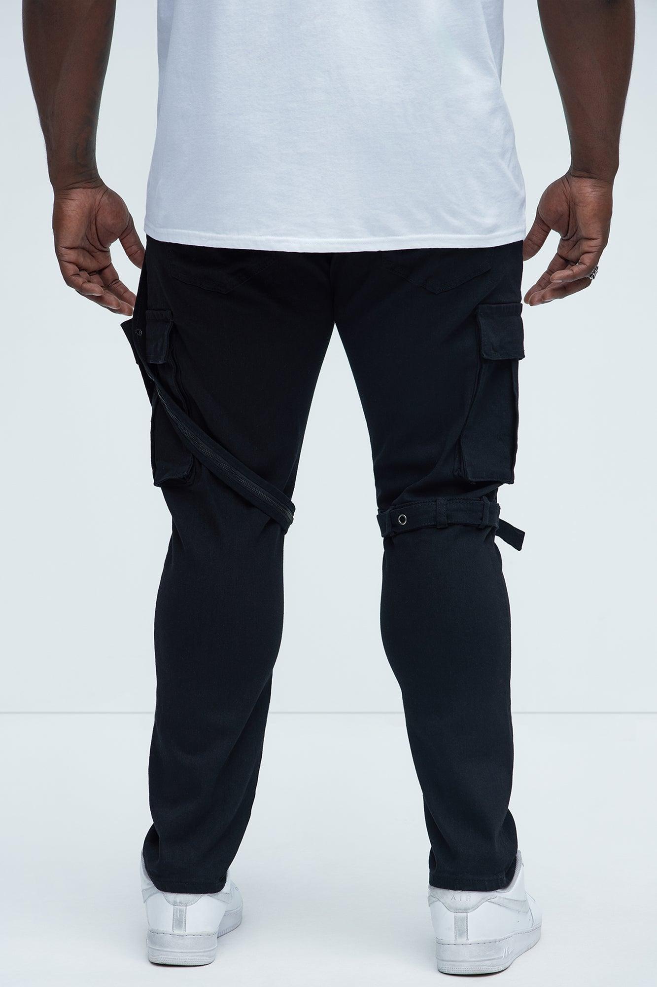 Buckle And Strap Stacked Skinny Jeans - Black Product Image