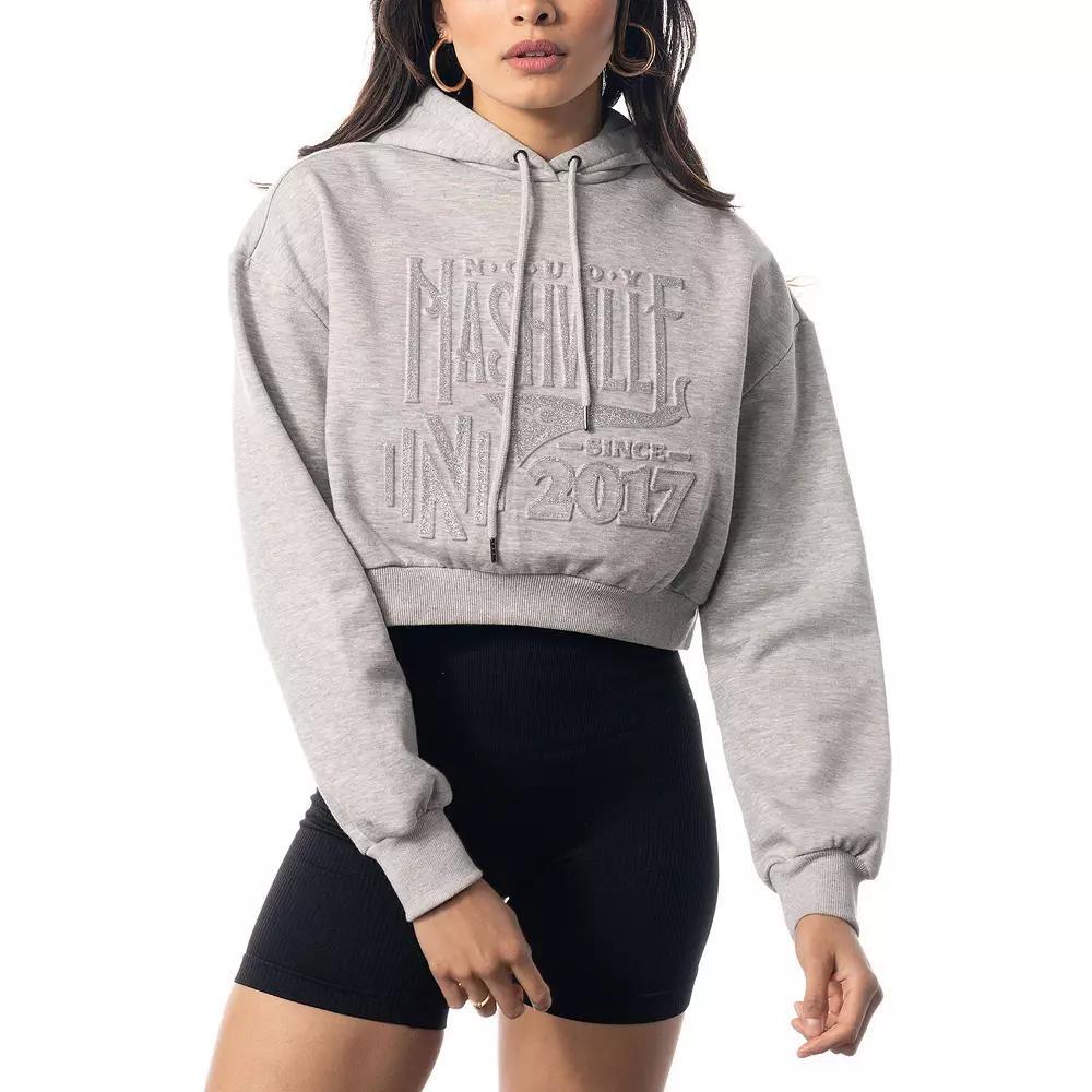 Women's The Wild Collective Heather Gray Nashville SC Cropped Pullover Hoodie, Size: XL, Mls Grey Product Image