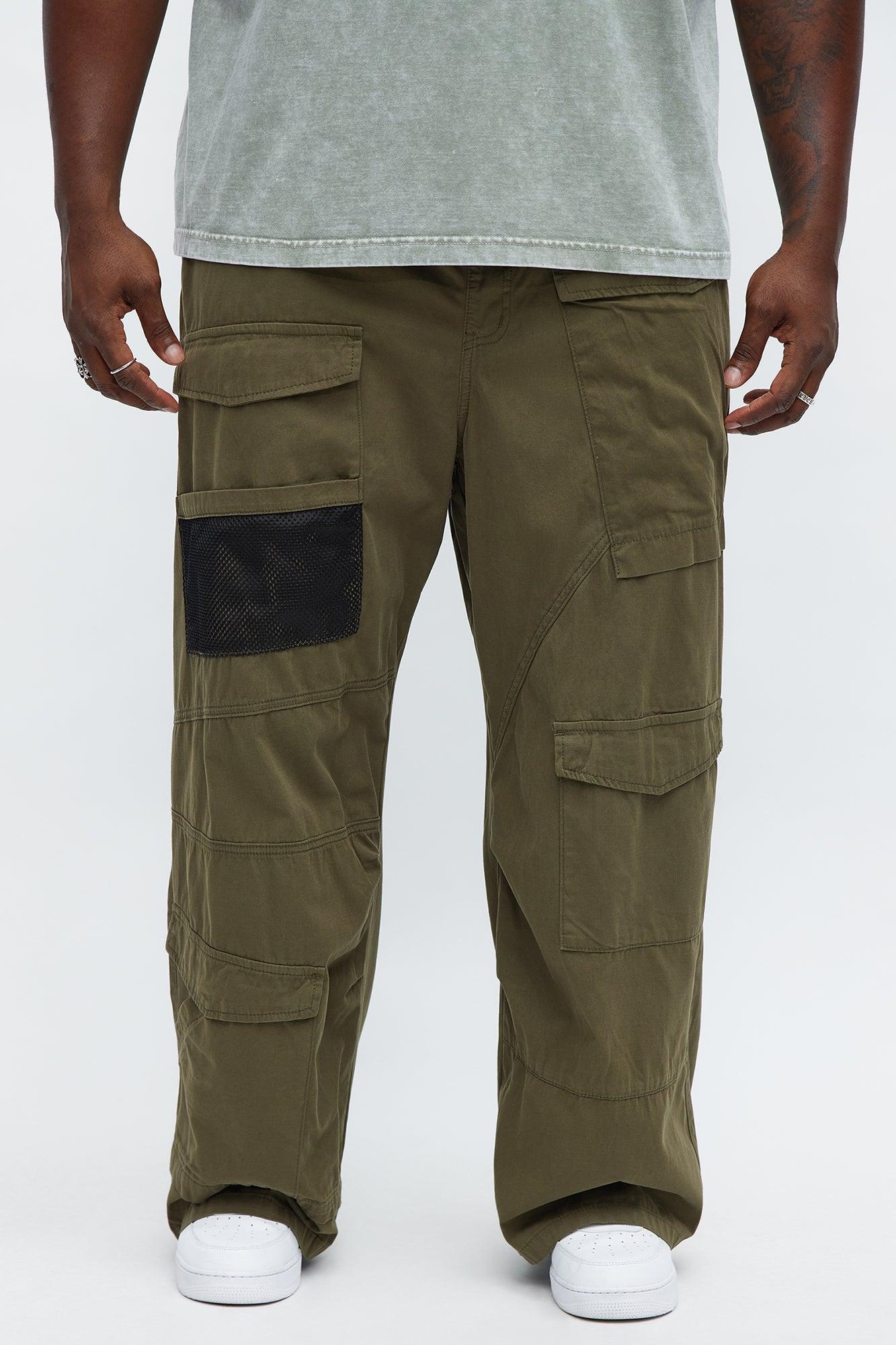 Baggy Lester Cargo Pants - Olive Product Image