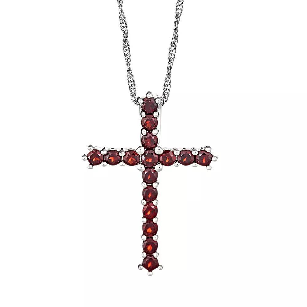 Celebration Gems Sterling Silver Citrine Cross Pendant, Women's, Size: 18", Orange Product Image