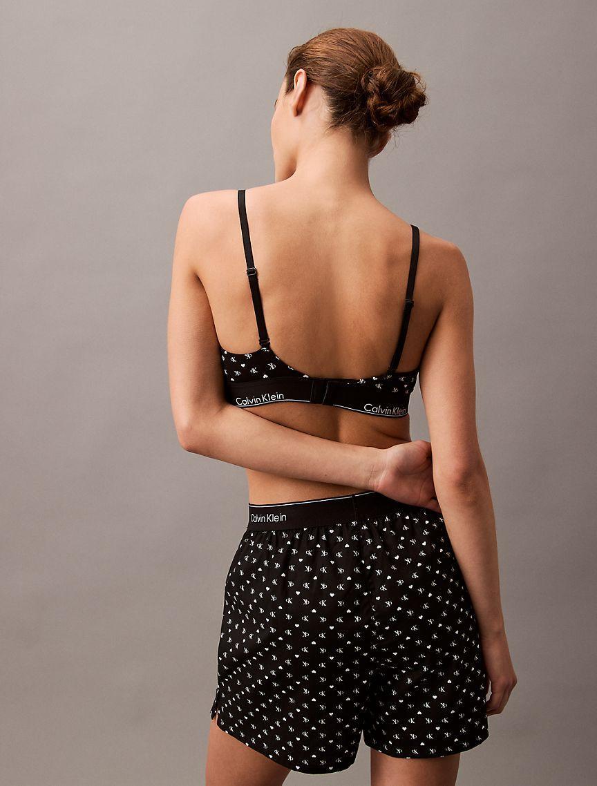 Calvin Klein Women's Icon Cotton Modal V-Day Lightly Lined Triangle Bralette - Black - XL Product Image