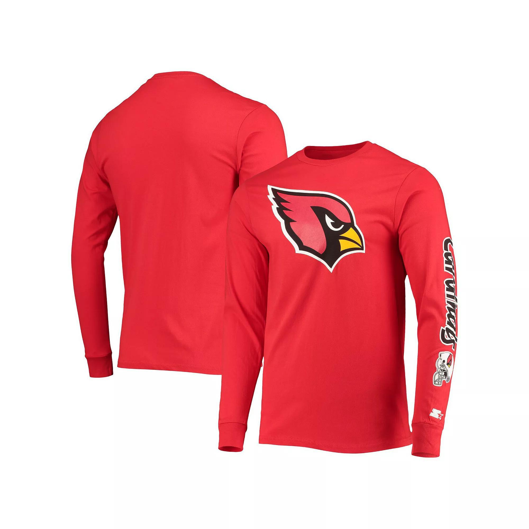 Men's Starter Cardinal Arizona Cardinals Halftime Long Sleeve T-Shirt, Size: Large, Red Product Image