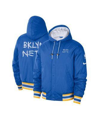 Mens Nike Royal Brooklyn Nets 2022/23 City Edition Courtside Bomber Full-Zip Hoodie Jacket - Royal Product Image