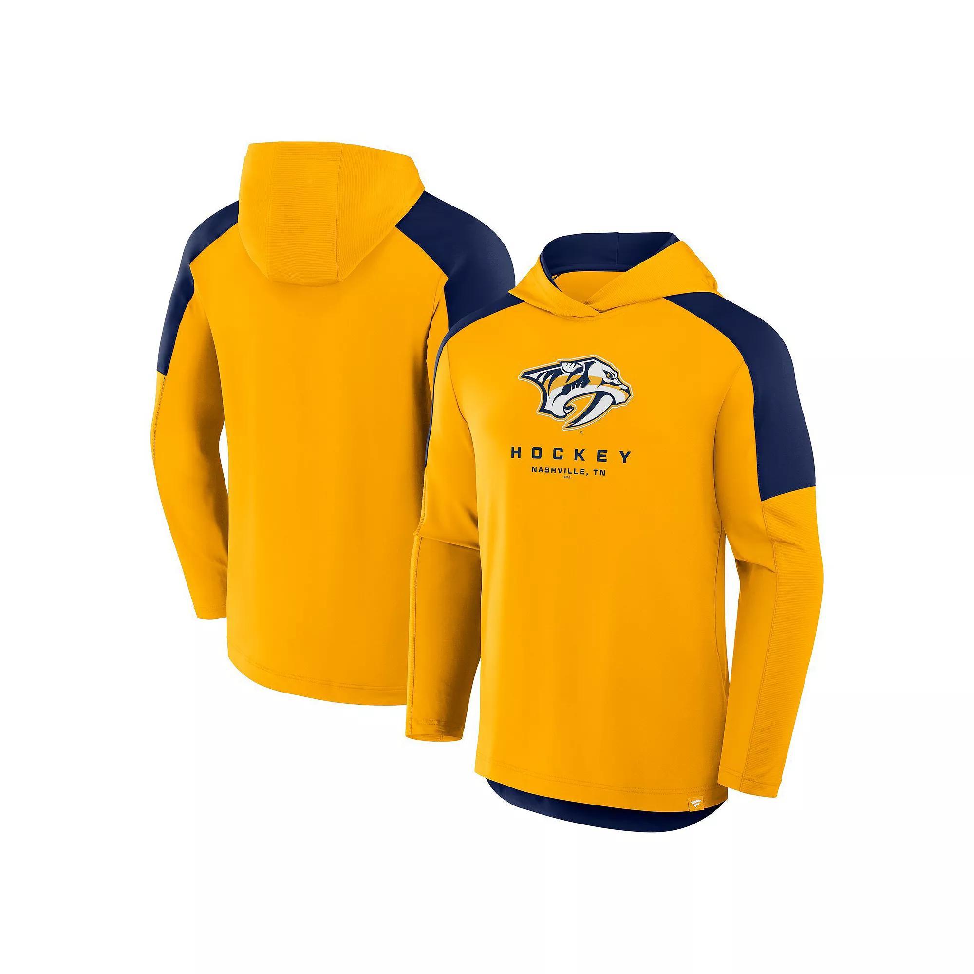Men's Fanatics Gold Nashville Predators Meta Game Transitional Pullover Hoodie, Size: Large, Pdt Gold Product Image