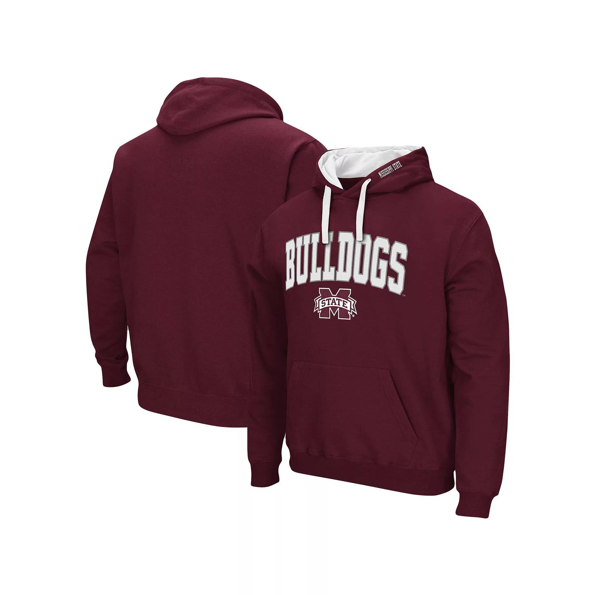 Men's Colosseum Maroon Mississippi State Bulldogs Big & Tall Arch & Logo 2.0 Pullover Hoodie, Size: 2XLT, Mst Red Product Image