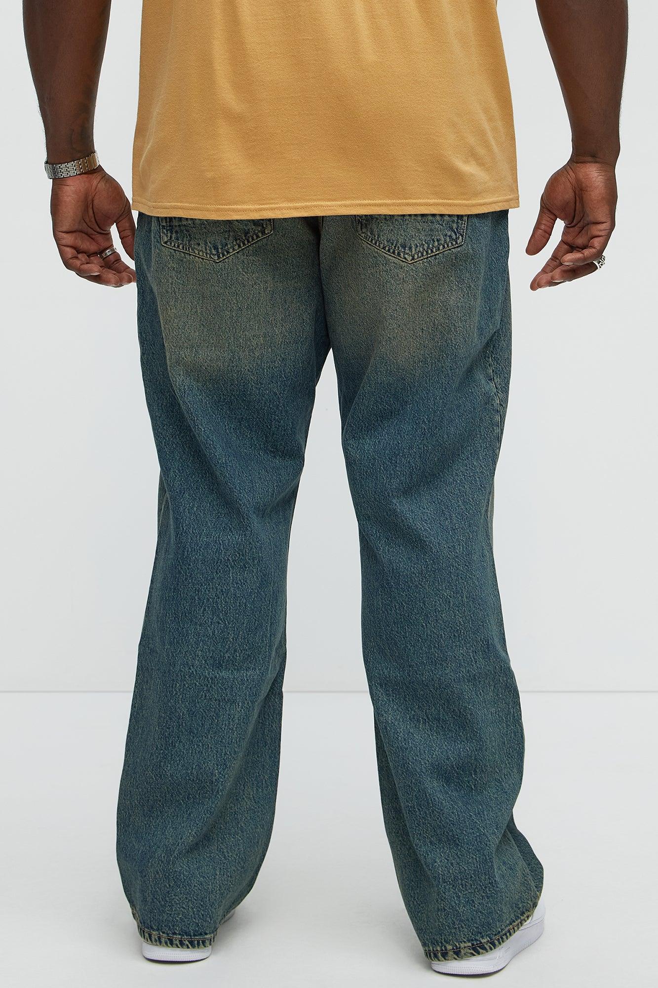 In The Middle Paneled Stacked Slim Flare Jeans - Vintage Blue Wash Product Image