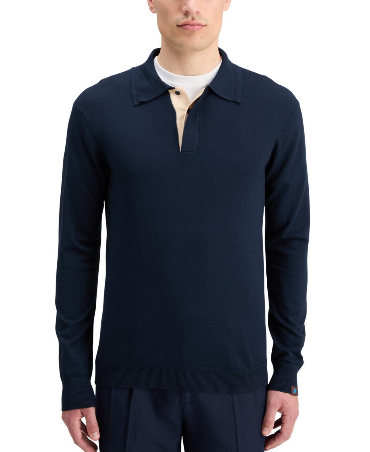 Men's Knitted Long-Sleeve Polo Shirt Product Image