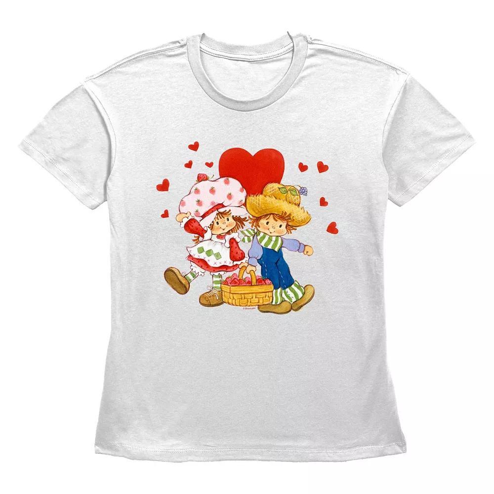 Women's Strawberry Shortcake And Huckleberry Pie Love Graphic Tee, Size: XXL, White Product Image