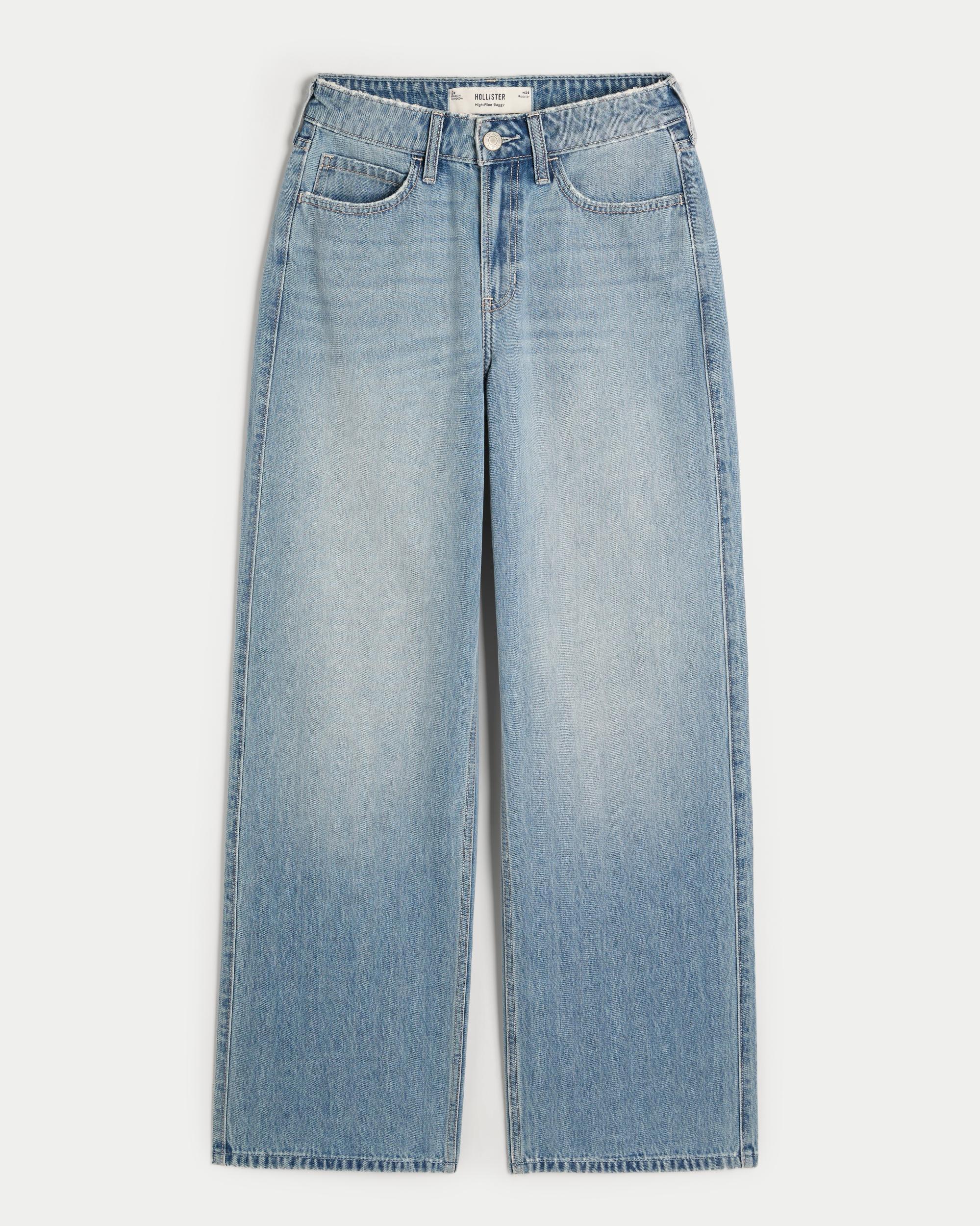 High-Rise Medium Wash Baggy Jeans Product Image