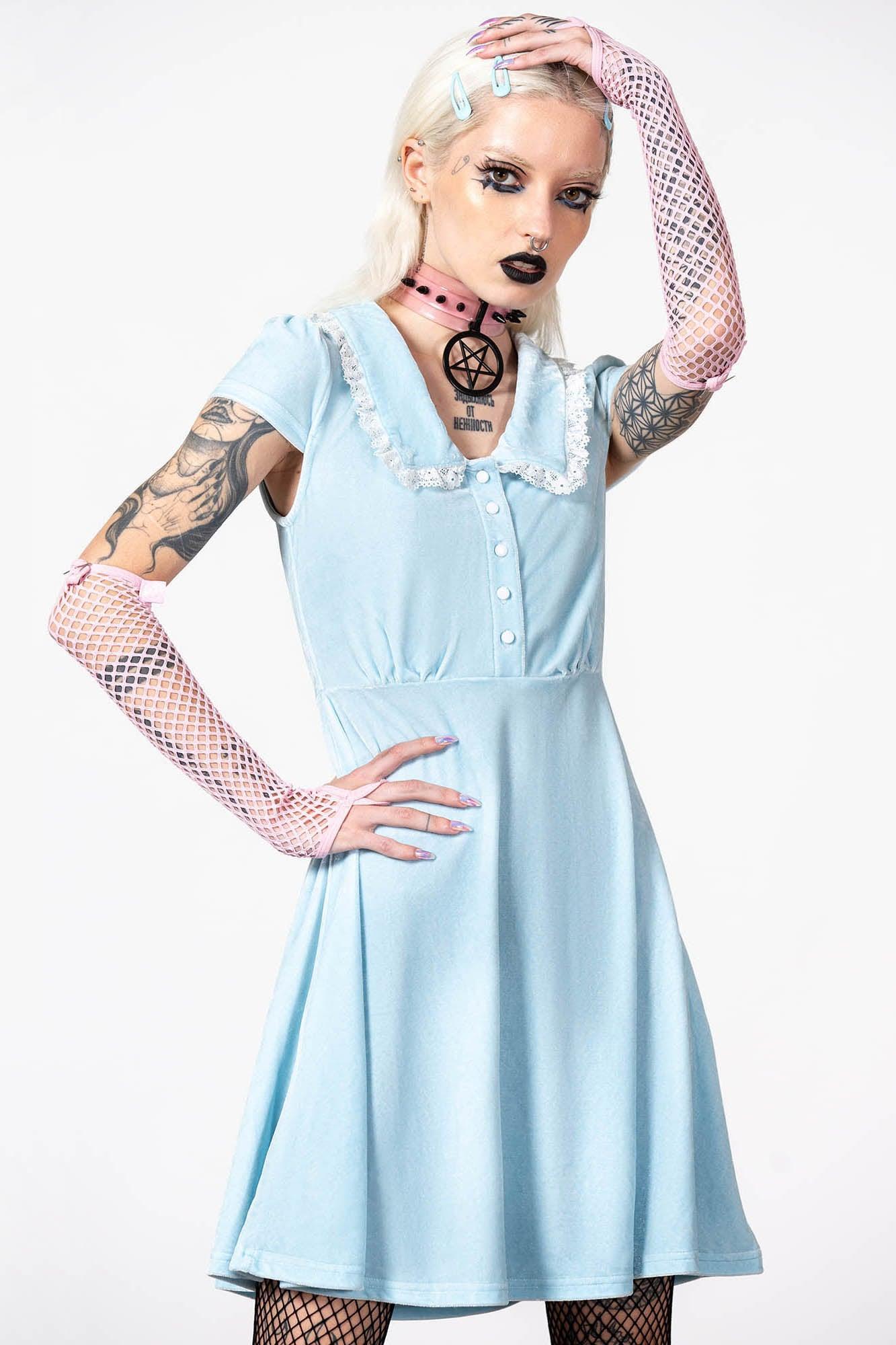 Every Mourning Collar Dress [PASTEL BLUE] Female Product Image
