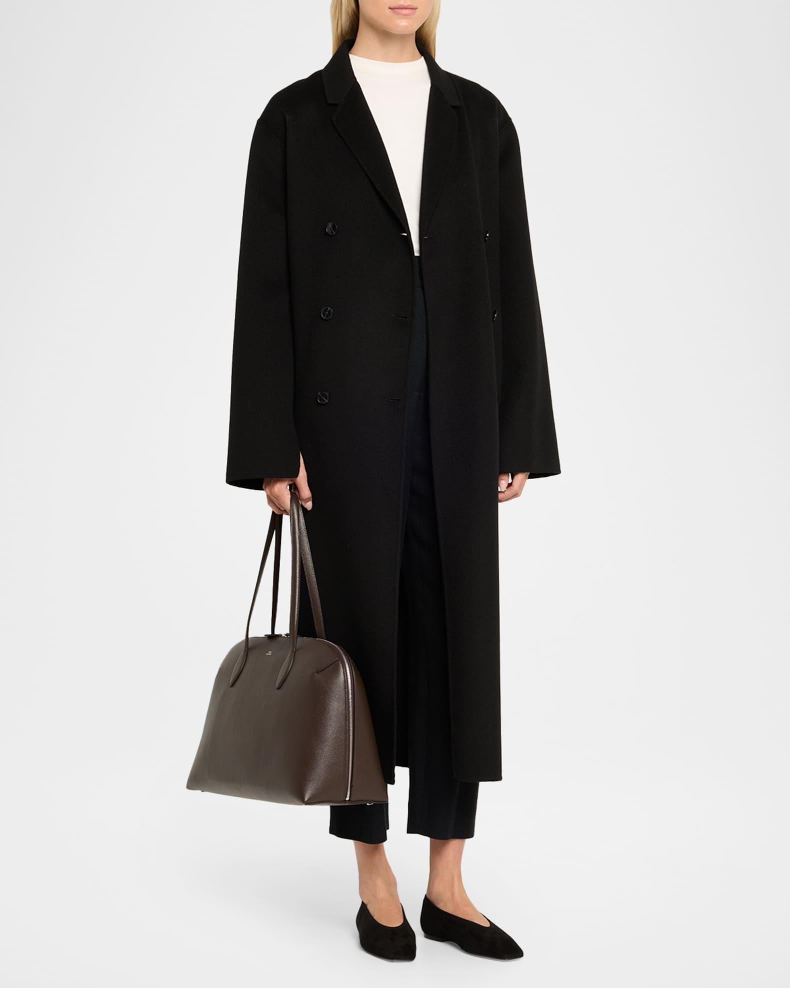 Curved Grain Leather Day Tote Bag Product Image