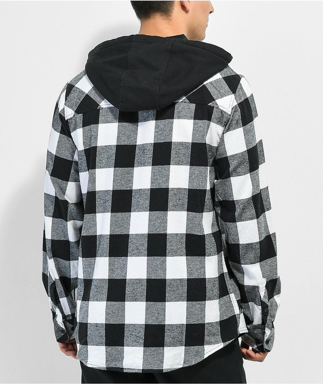 Empyre Prime Black & White Hooded Flannel Shirt Product Image