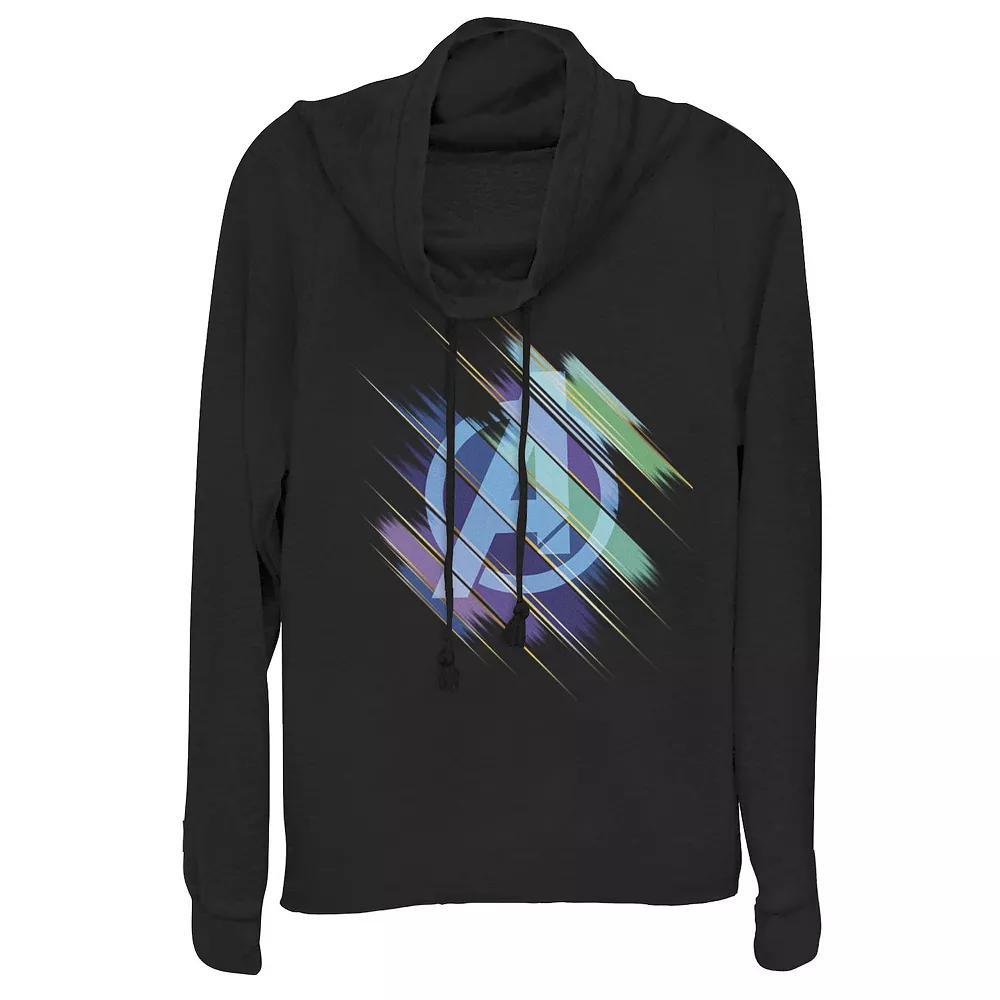 Juniors Marvel Avengers: Endgame Logo Swiped Colors Cowlneck Graphic Lightweight Long Sleeve, Girls Product Image