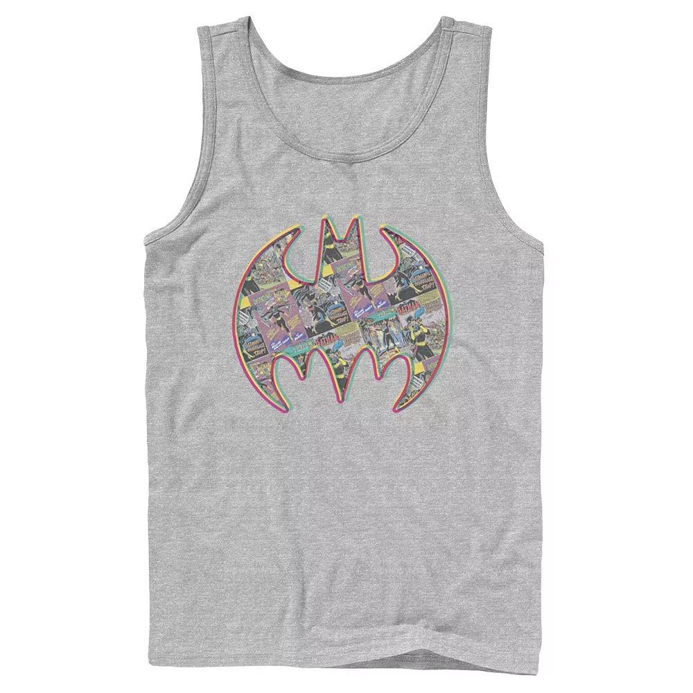 Men's DC Comics Batman Neon Comic Cover Logo Tank Top, Size: Small, Grey Product Image