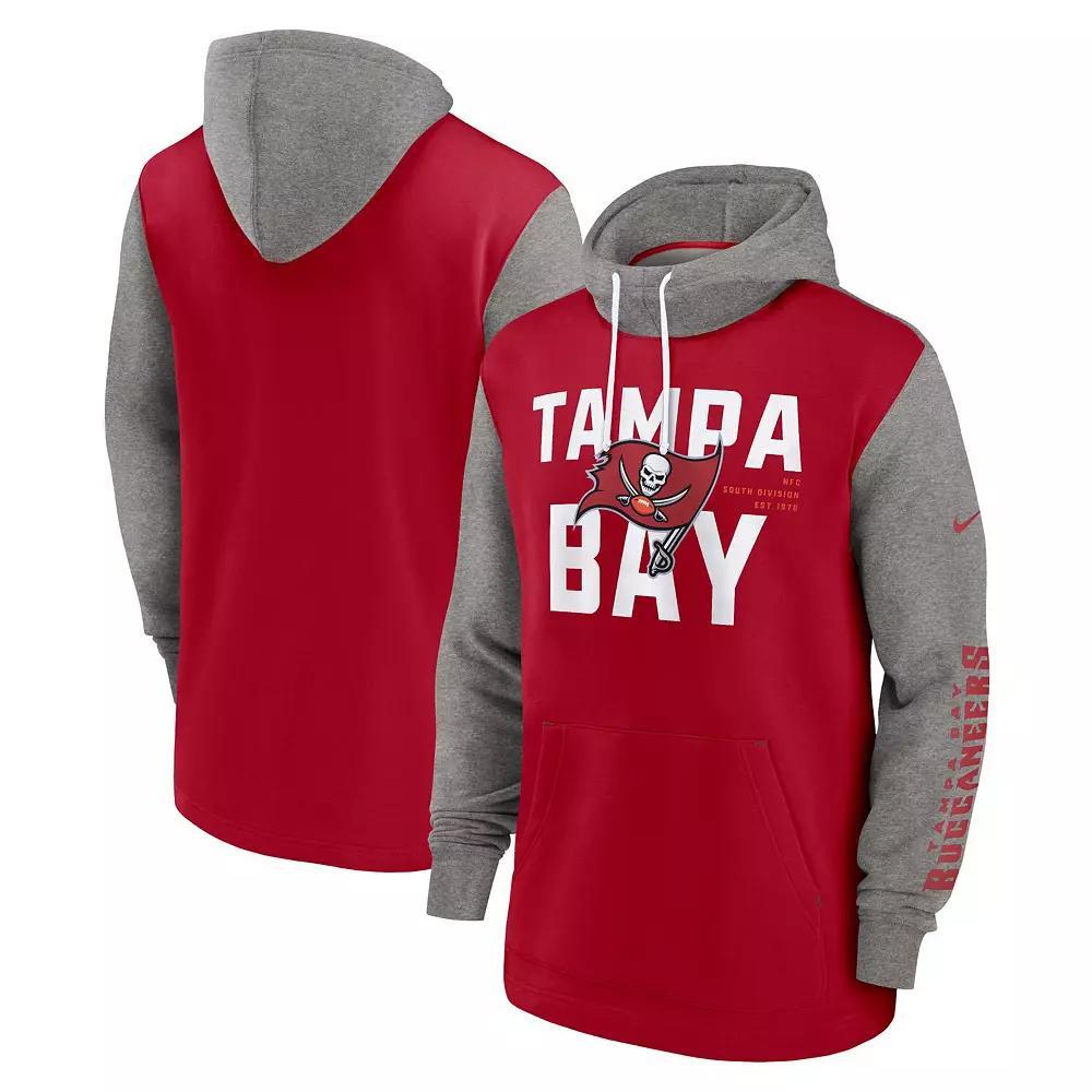 Men's Nike Red Tampa Bay Buccaneers Fashion Color Block Pullover Hoodie, Size: 2XL Product Image