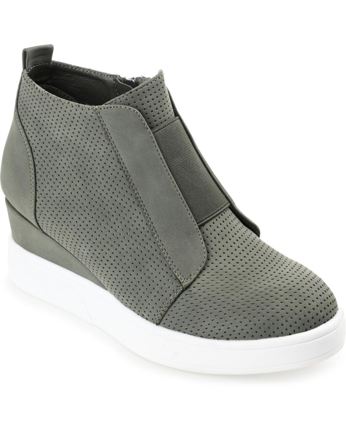 Journee Clara Womens Wedge Sneakers Ivory Product Image