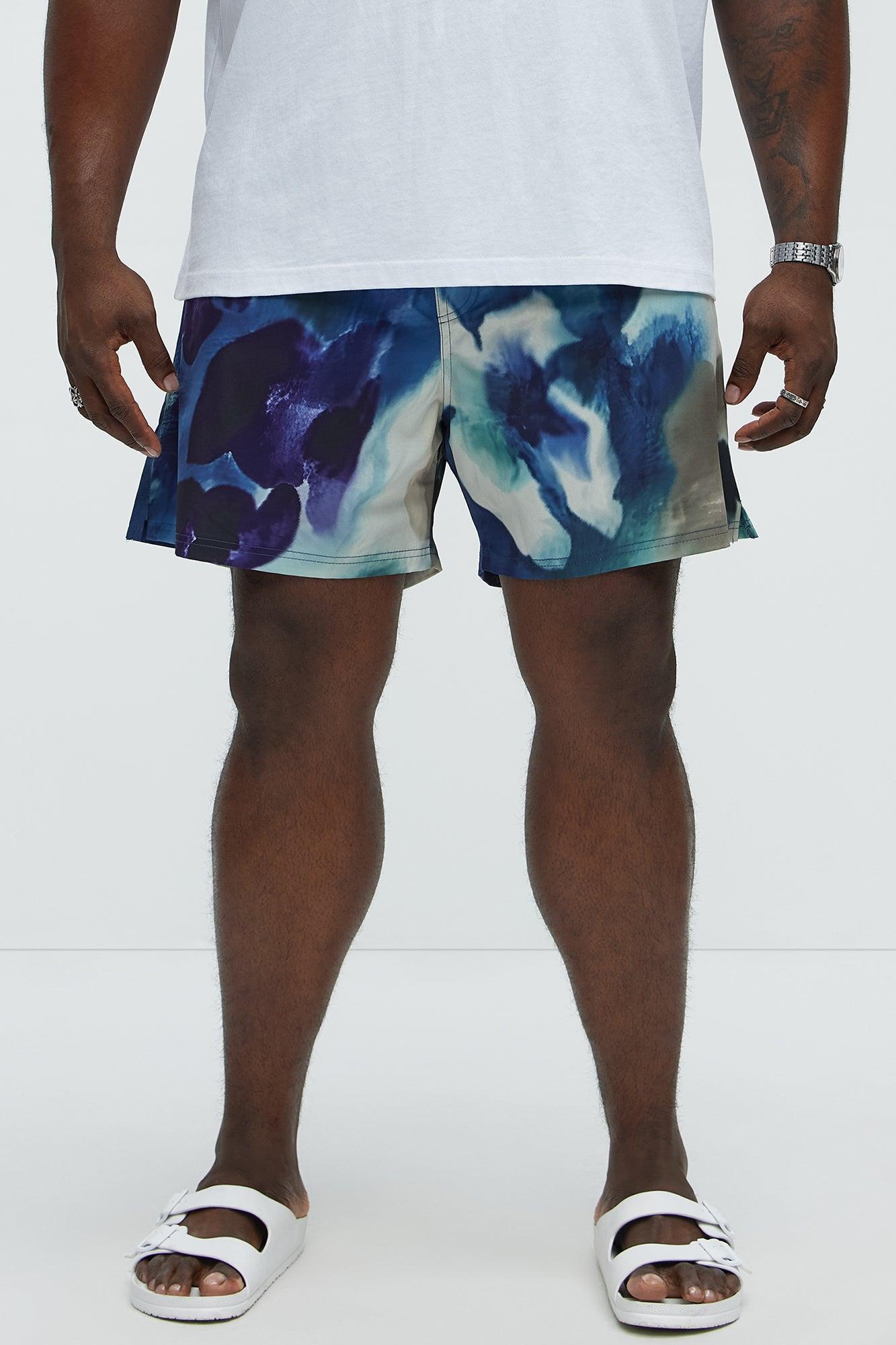 Waterfall Swim Mid Trunk - Blue/combo Product Image