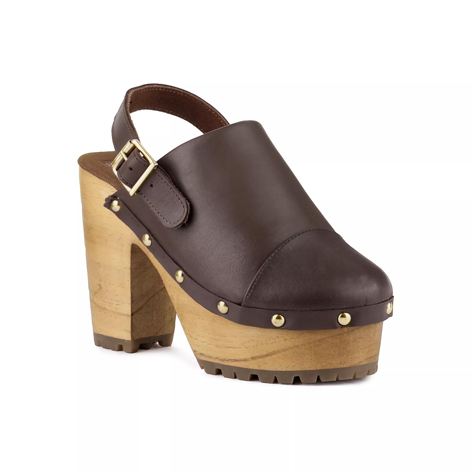 Rag & Co Alona Women's Slingback Platform Clogs, Size: 8, Brown Product Image