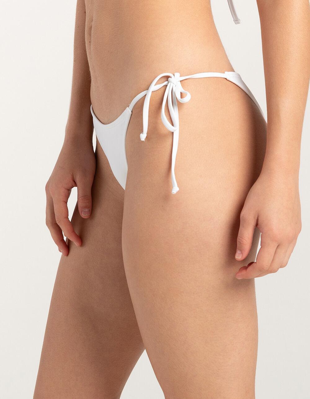 FULL TILT Skimpy Tie Side Bikini Bottoms - WHITE Product Image